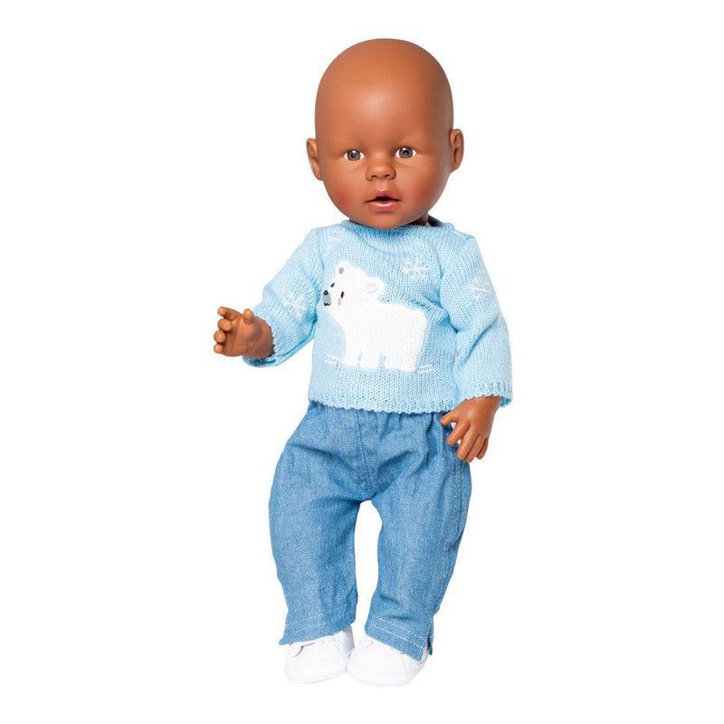 ギャラリービューアに画像をロードする, Heless poppen spijkerbroek met ijsbeer trui, 28-35 cm