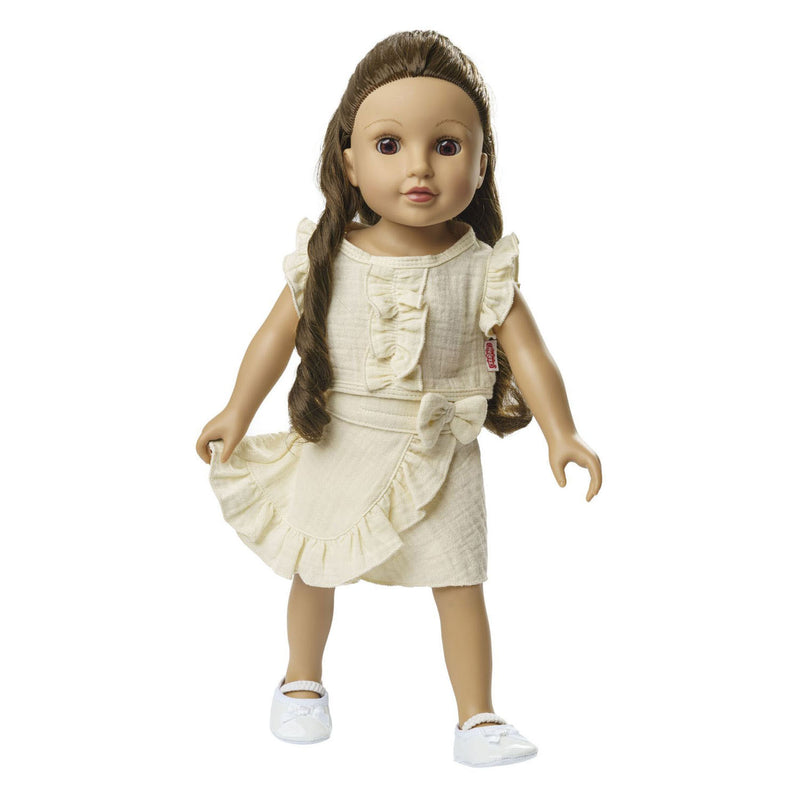 Afbeelding laden in galerijviewer, Heless poppen wikkelrok ecru met ruches, 35-45 cm