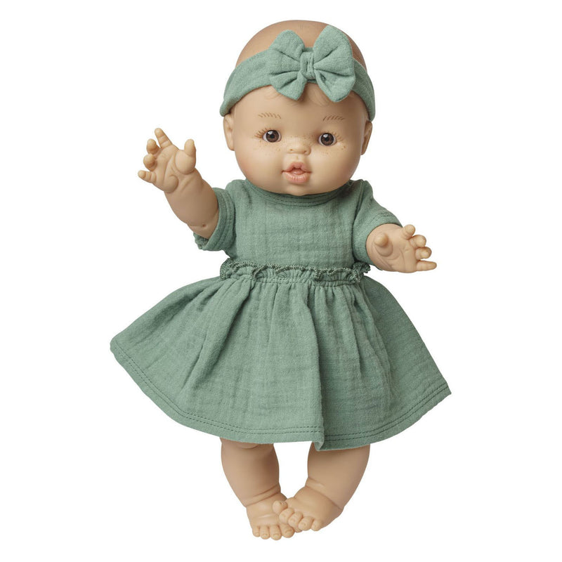 ギャラリービューアに画像をロードする, Heless poppenjurk groen met ruches, 35-45 cm