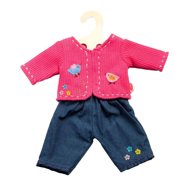 Afbeelding laden in galerijviewer, Heless jack met spijkerbroek roze, 35-45 cm