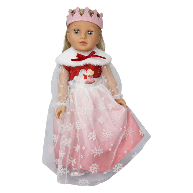 Load image into Gallery viewer, Heless poppenjurk winterprinses lumi met kroon en cape - maat 35-45 cm