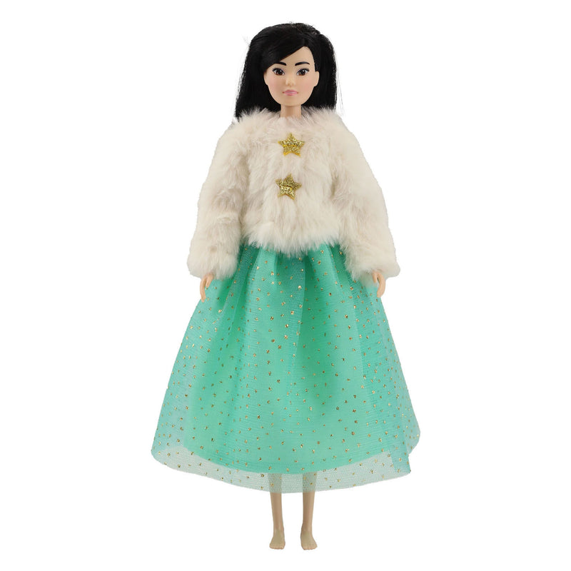 Load image into Gallery viewer, Heless pluche jasje yuki met tule rok voor modepoppen - 29cm
