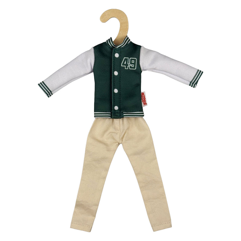Load image into Gallery viewer, Heless varsity jack met broek voor modepoppen - 29cm