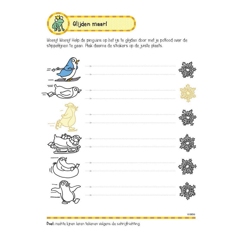 Load image into Gallery viewer, Deltas oefenboek met stickers - eerste schrijfspelletjes (5-6 jaar)