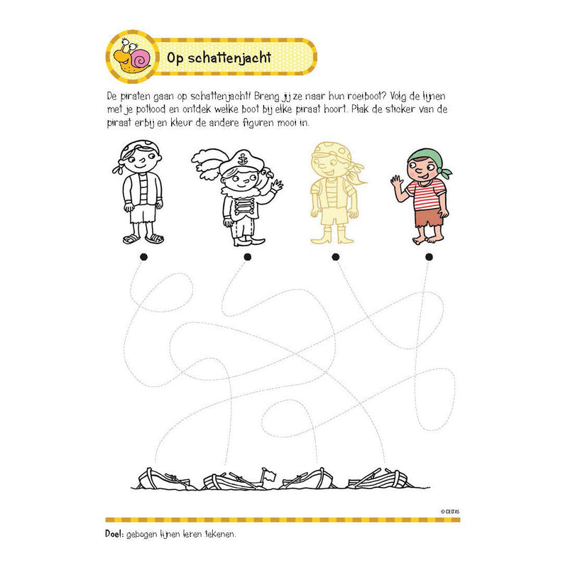 Load image into Gallery viewer, Deltas oefenboek met stickers - eerste schrijfspelletjes (5-6 jaar)