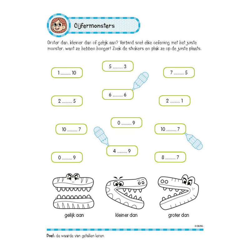 Load image into Gallery viewer, Deltas oefenboek met stickers - leuke rekenoefeningen (6-7 jaar)