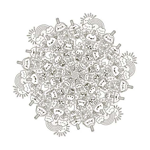 Afbeelding laden in galerijviewer, Deltas kawaii mandala kleurpret