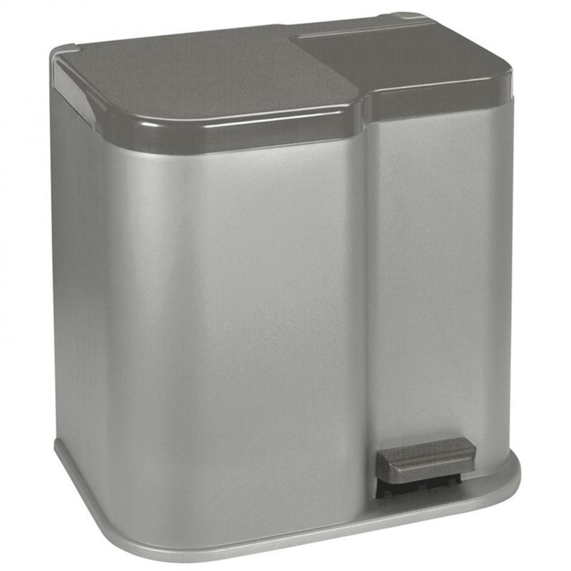 Afbeelding laden in galerijviewer, Curver duo pedaalemmer zilver antraciet 15+6ltr