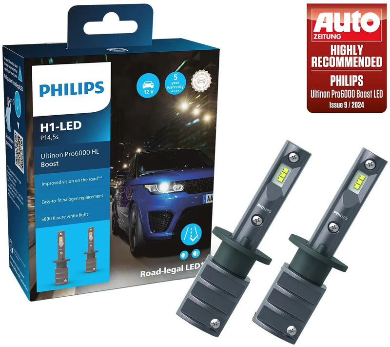 Load image into Gallery viewer, Philips hauptlampe ultinon pro6000 boost lamp set 12v h1 led ultinon pro6000