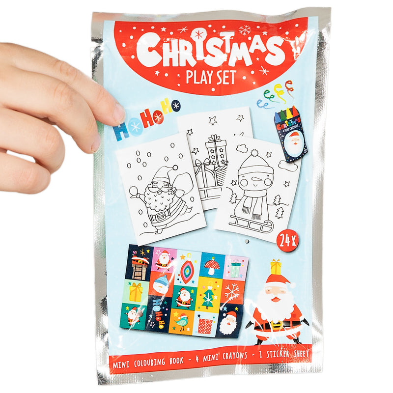 Load image into Gallery viewer, Wins holland traktatiesetje: kleurboekje, waskrijtjes stickervel - kerst