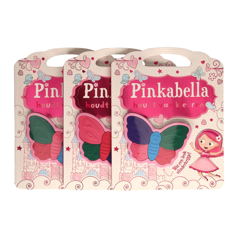 Load image into Gallery viewer, Wins holland pinkabella houdt van kleuren met vlindervormige waskrijtjes