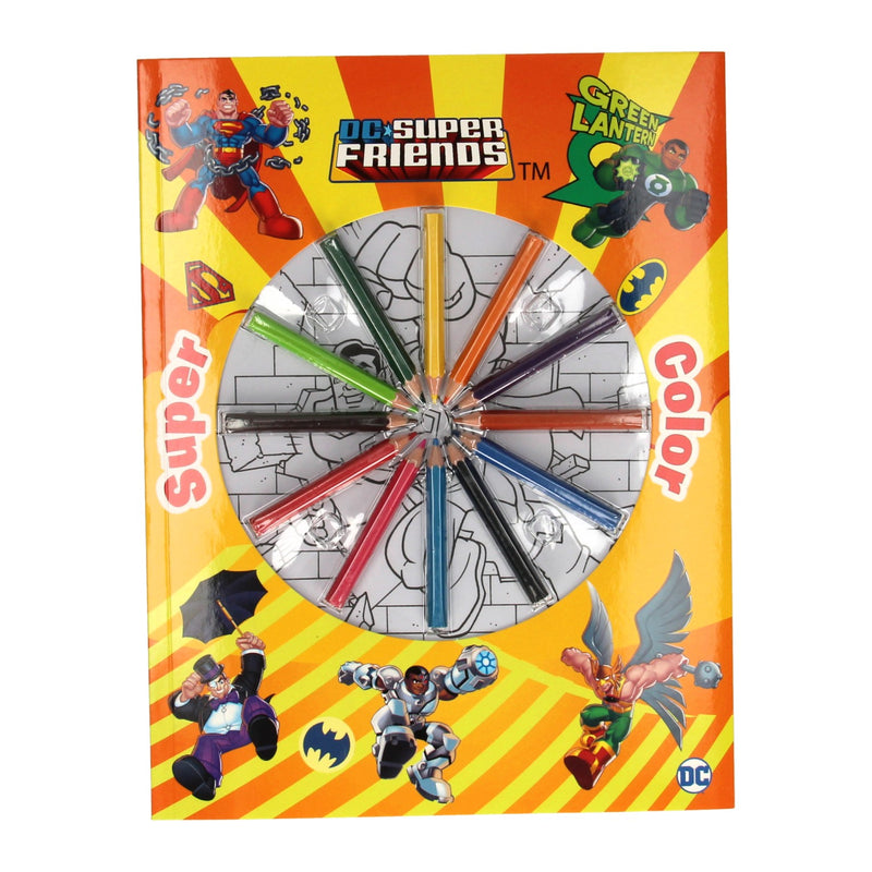 Load image into Gallery viewer, Boek specials nederland bv super color kleurboek dc super friends met potloden