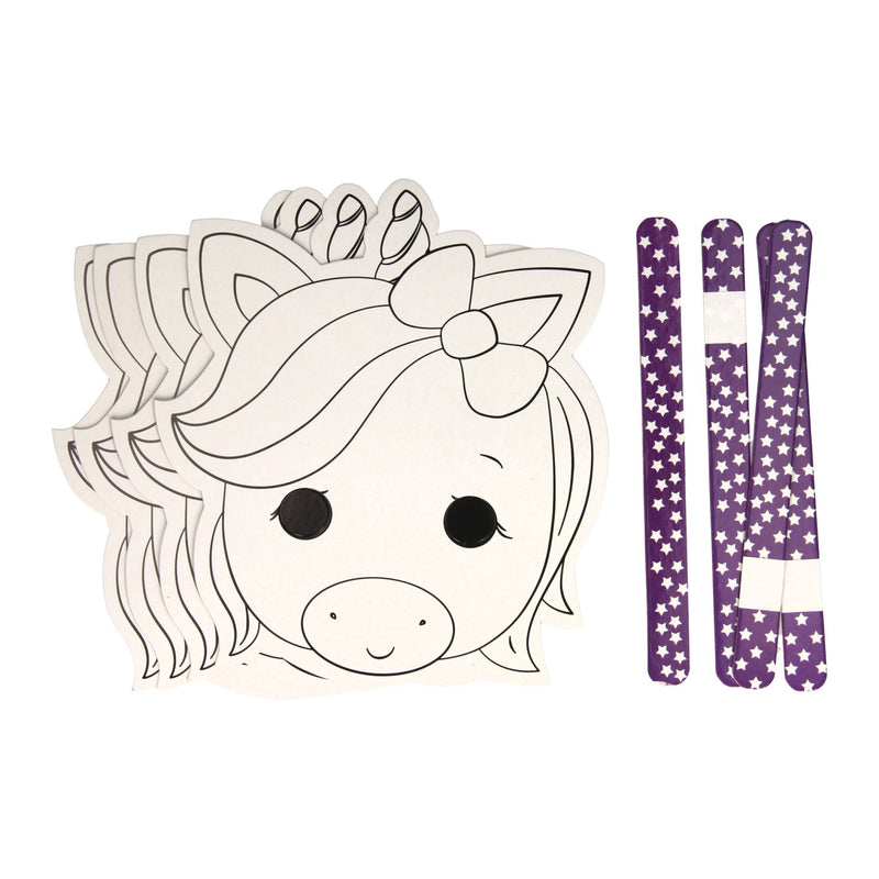 Load image into Gallery viewer, Wins holland kleur en maak je eigen maskers - eenhoorn, 4st.