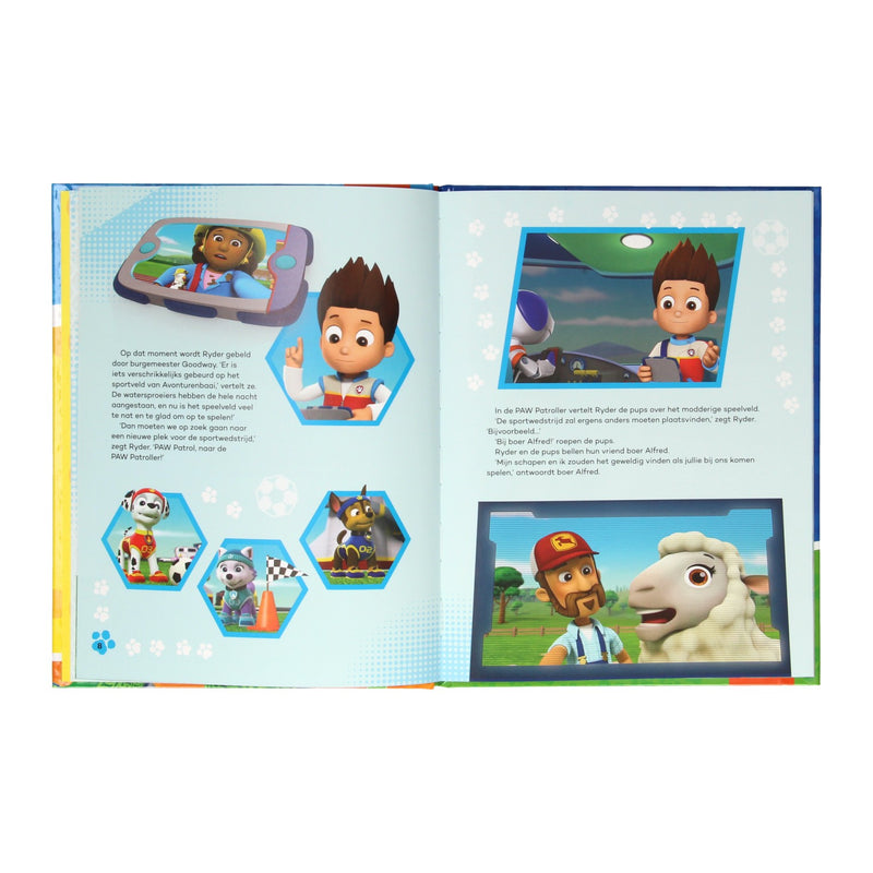 Load image into Gallery viewer, Wins holland voorleesboek de puppsen redden een sportwedstrijd paw patrol