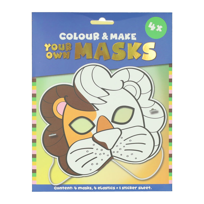 Cargue la imagen en el visor de la galería, Wins holland kleur je eigen masker leeuw - 4 maskers