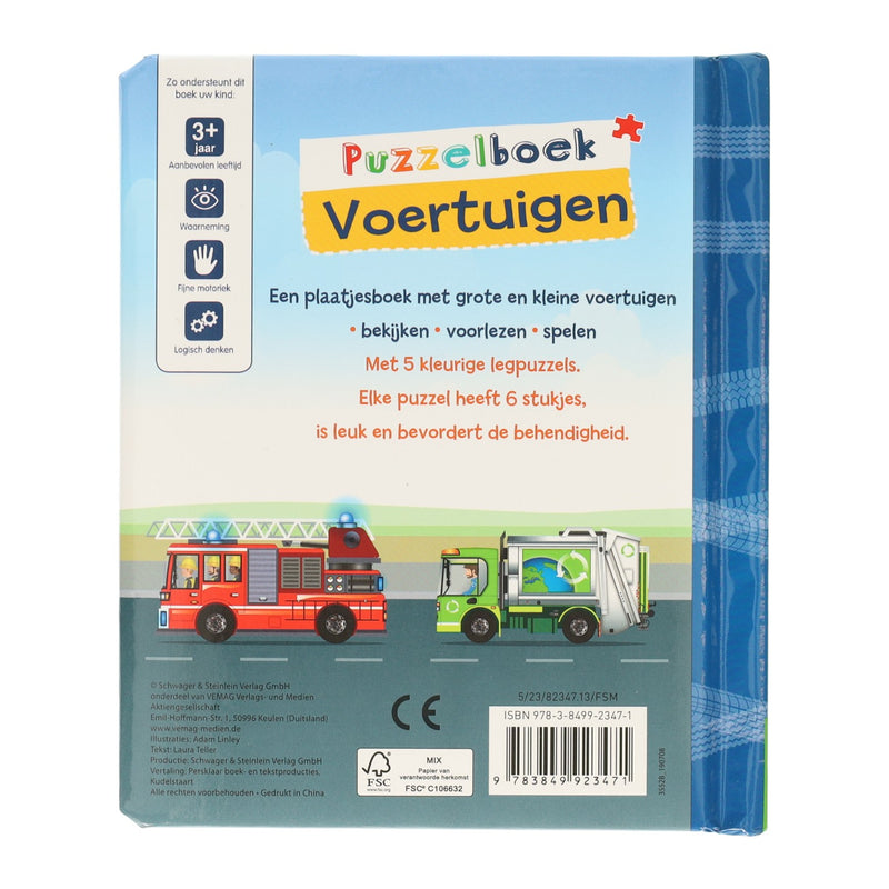 Load image into Gallery viewer, Wins holland puzzelboek voertuigen - 5 legpuzzels