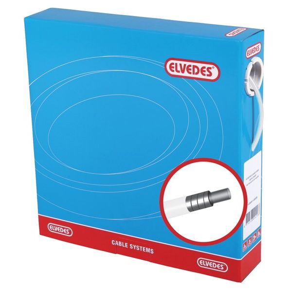 Load image into Gallery viewer, Elvedes Rem buitenkabel met voering ø5,0mm 30 meter wit (in een doos)
