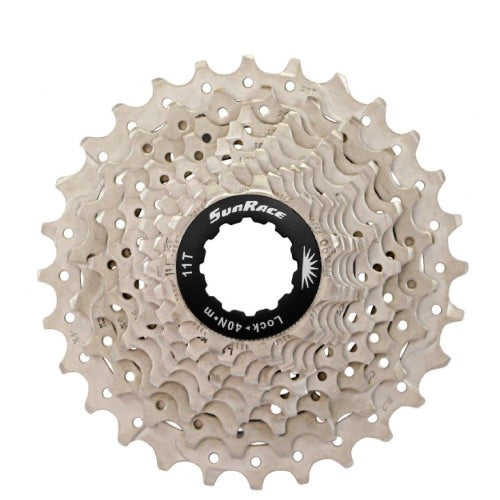 Load image into Gallery viewer, SunRace cassette 10 speed 11-28t. csrs0 zilver alu spider