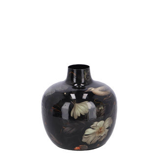 Afbeelding laden in galerijviewer, Gifts amsterdam vaas pigeon m zwart bol metaal 18x18x18cm