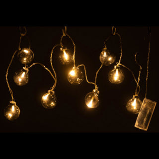 Afbeelding laden in galerijviewer, Lichtketting led op batterij glazen bollen grijs 165 cm | 4 stuks