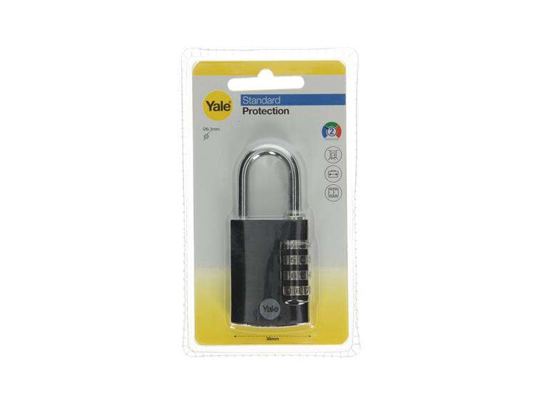 Afbeelding laden in galerijviewer, Yale 1065059 - hangslot 38mm alu zwart std | 6 stuks