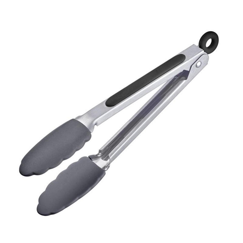Chargez l'image dans la visionneuse de la galerie, Westmark serveertang, met siliconen kommen en rubberen handgrepen, lengte: 27 cm, roestvrij staal kunststof siliconen, classic silicone midi, zilver zwart, 16172270