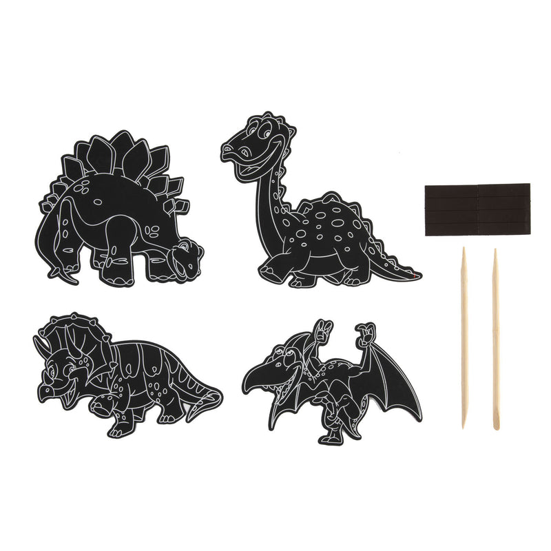 Load image into Gallery viewer, Creative craft group scratch set magneten dinosaurus, 10st.