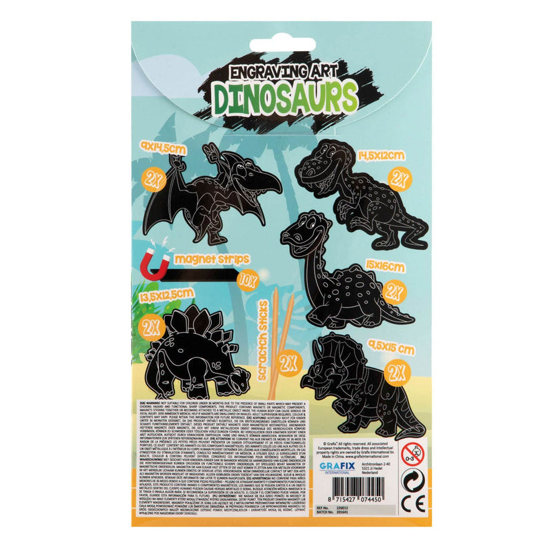 Afbeelding laden in galerijviewer, Grafix scratch set magneten dinosaurus, 10st.