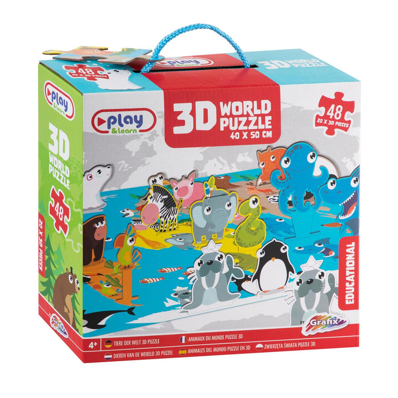 Load image into Gallery viewer, Grafix 3D-puzzel Dieren van de Wereld (40x50cm)