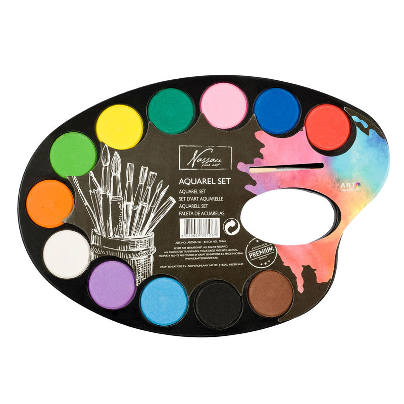 Afbeelding laden in galerijviewer, Creative craft group verfpalet aquarel, 12 kleuren