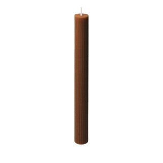 ギャラリービューアに画像をロードする, Spaas ribbed diner kaars 10 uur - brown | 9 stuks