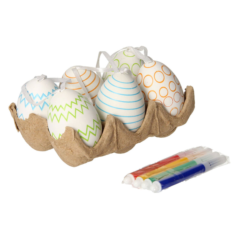 Load image into Gallery viewer, Grafix paaseieren kleuren met stiften, 6st.