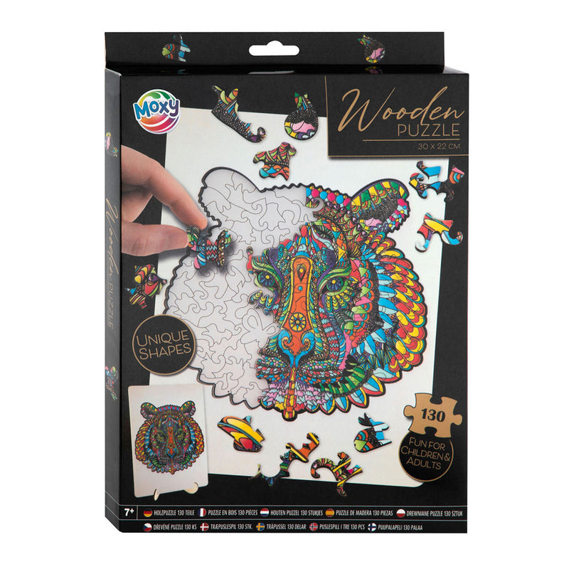Laden Sie das Bild in Galerie -Viewer, Merkloos sans marque houten puzzel met tijgerfiguur - 130 stukjes