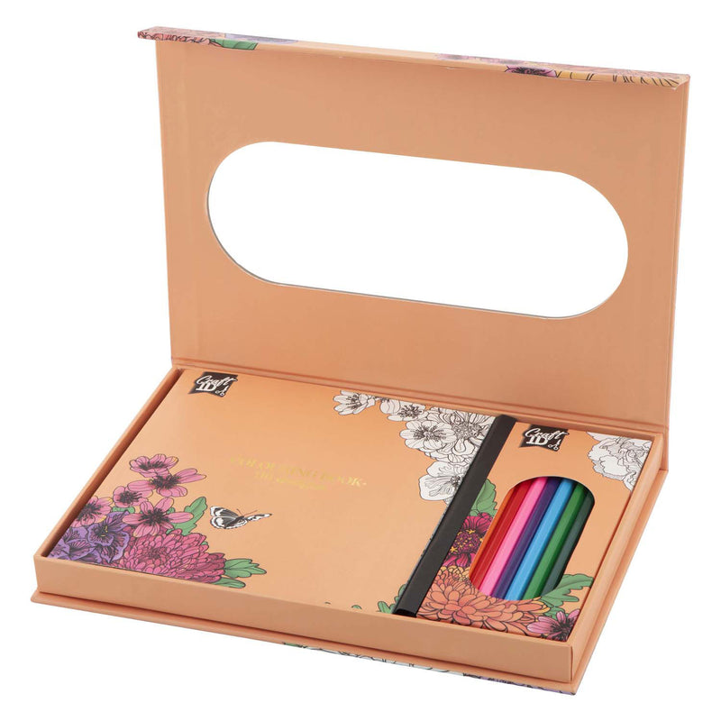 Load image into Gallery viewer, Creative craft group kleurset bloemen met 10 kleurpotloden