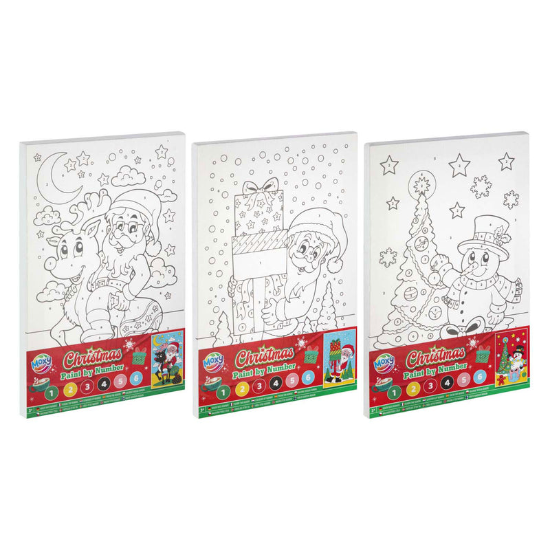Load image into Gallery viewer, Creative craft group canvas schilderen op nummer kerstmis - incl 6 kleuren verf en penseel