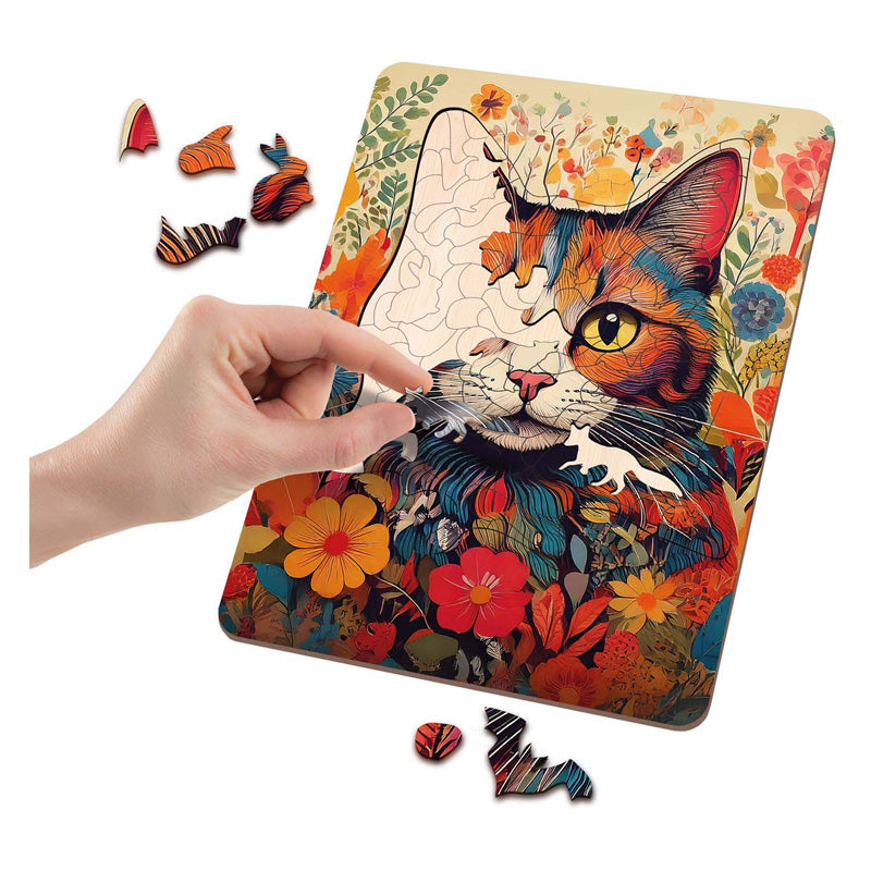Load image into Gallery viewer, Moxy houten puzzel cat unieke vormen