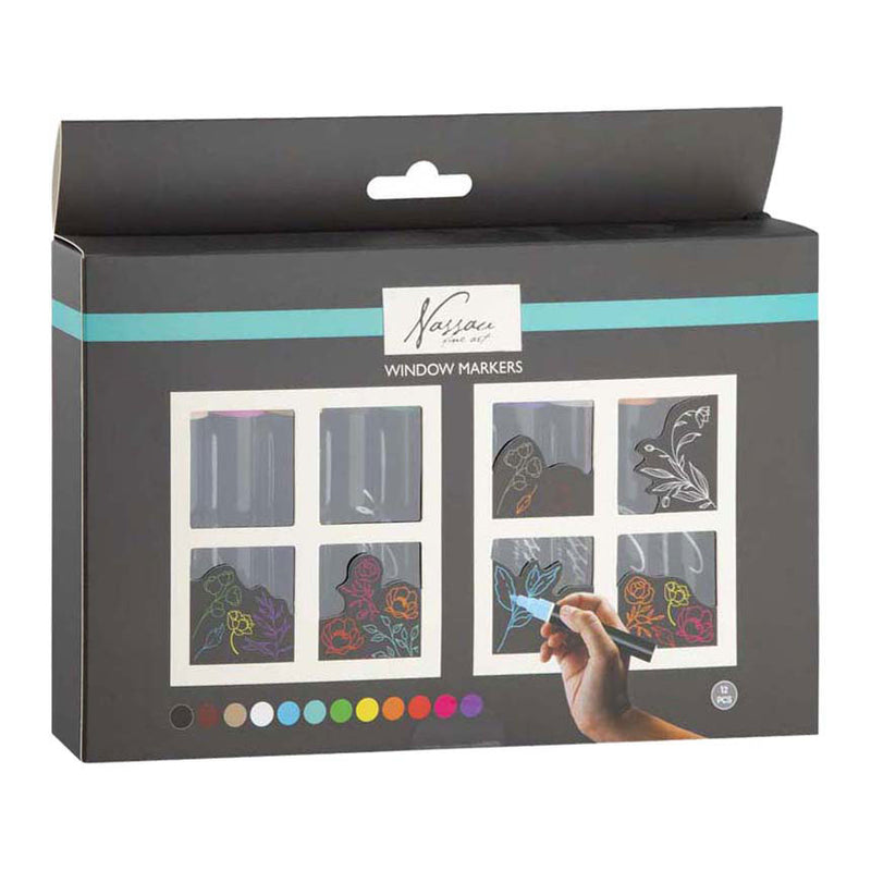 Laden Sie das Bild in Galerie -Viewer, Creative craft group nassau raamkrijt markerset - 12st.