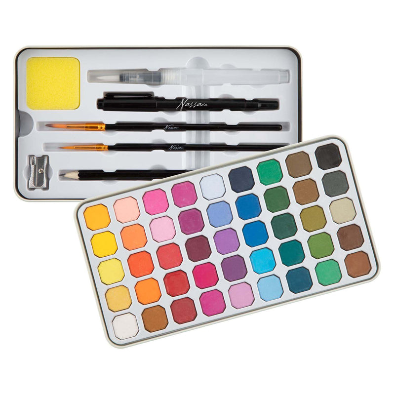 Afbeelding laden in galerijviewer, Creative craft group nassau luxe aquarel verfset - 45 kleuren