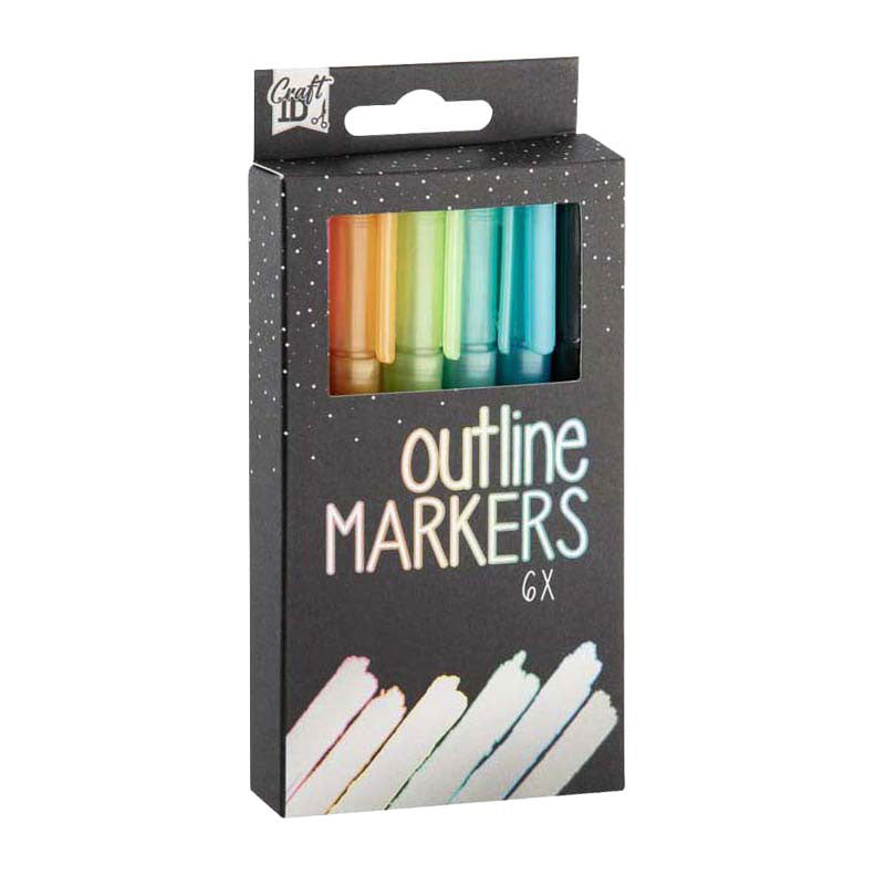 Cargue la imagen en el visor de la galería, Creative craft group outline markers - 6st.