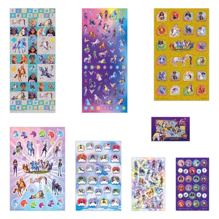 Afbeelding laden in galerijviewer, Totum unicorn academy super sticker set xl - 8 vellen incl. luxe metallic en laser stickers 38 x 36 cm | speelgoed meisjes vanaf 3 jaar