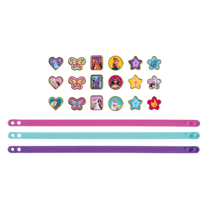 Afbeelding laden in galerijviewer, Totum unicorn academy speelgoed 3 schuif armbandjes maken met 18 bedels - speelgoed meisjes vanaf 3 jaar - cadeau tip
