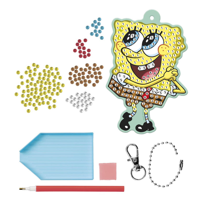 Afbeelding laden in galerijviewer, Moxy spongebob diamond painting sleutelhanger 20.5x7.5cm