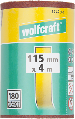 Load image into Gallery viewer, Wolfcraft hecht-schuurpapier-rol | k180 | 4m x 115mm | 1 stuk - 1742000