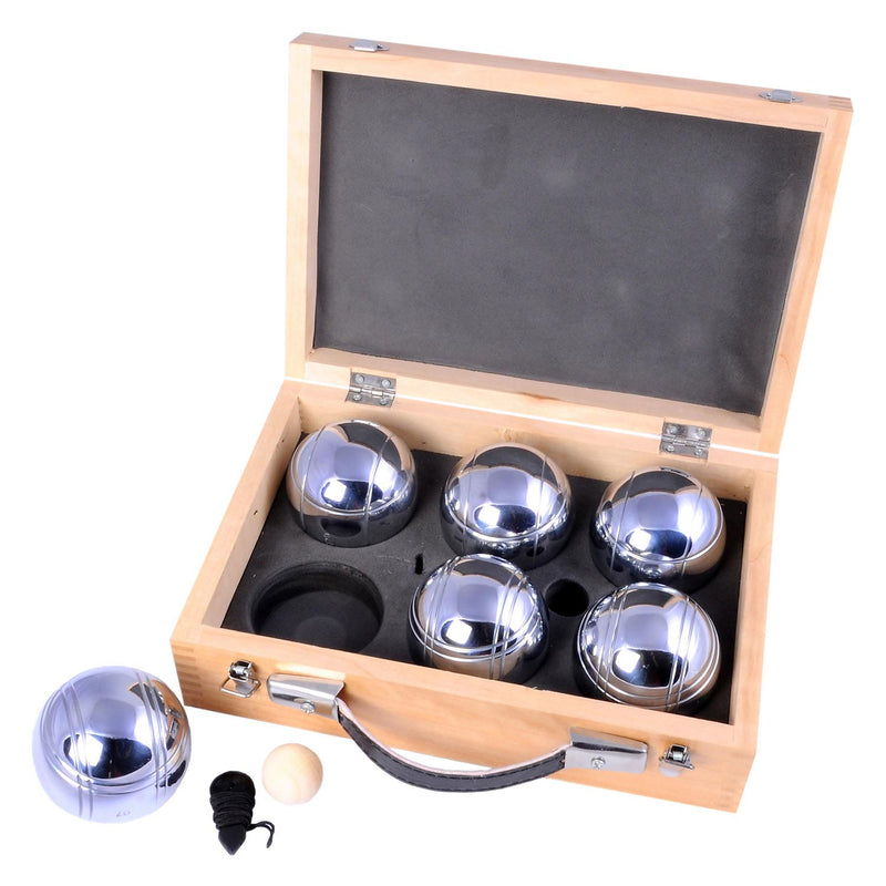 Afbeelding laden in galerijviewer, Engelhart metalen jeu de boules - 6 ballen in houten kist - luxe set - pétanque - boules - metalen ballen - geschikt voor elke jeu de boules baan - longfield