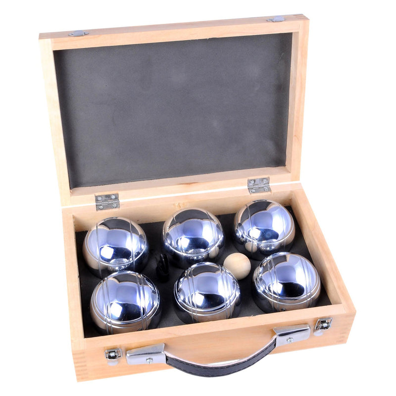 Afbeelding laden in galerijviewer, Engelhart metalen jeu de boules - 6 ballen in houten kist - luxe set - pétanque - boules - metalen ballen - geschikt voor elke jeu de boules baan - longfield