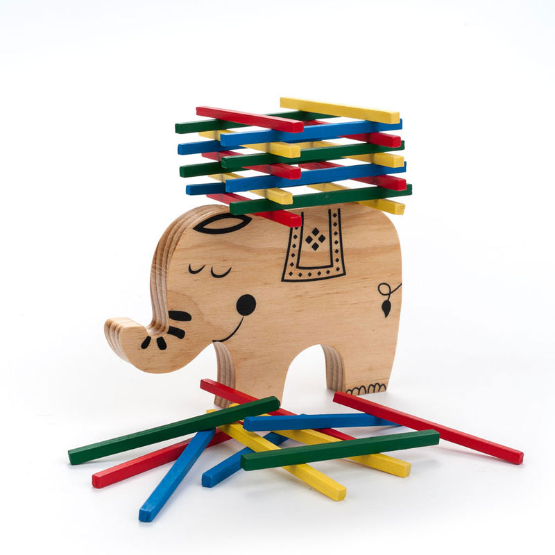 Load image into Gallery viewer, Houten balans spel olifant