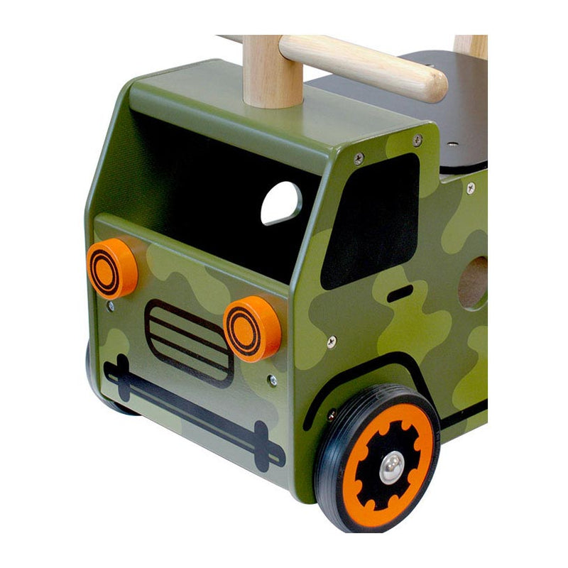 Load image into Gallery viewer, I'm toy loop- en duwwagen legertruck