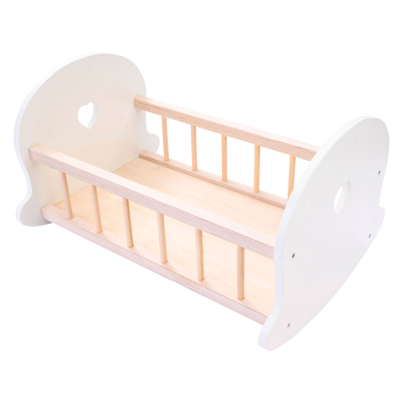 Afbeelding laden in galerijviewer, Angel toys poppenbedje schommelwieg, roze wit