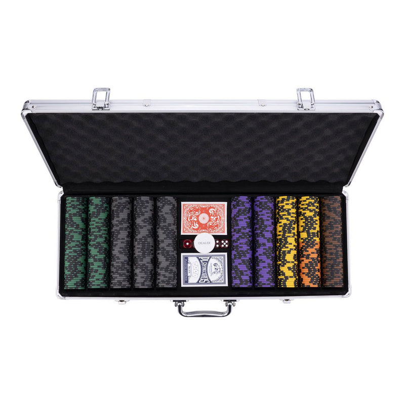 Afbeelding laden in galerijviewer, Longfield pokerset in zilveren koffer - high stake 500 chips 14gr.
