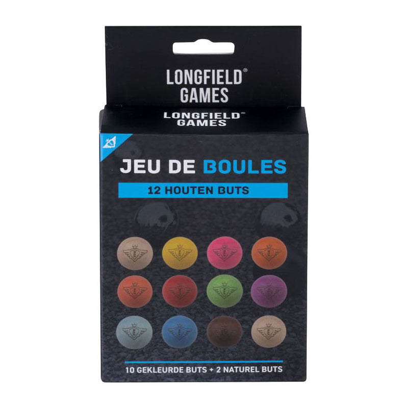 Chargez l'image dans la visionneuse de la galerie, Engelhart jeu de boules houten buts set – 12 stuks fluor naturel – ø30 mm – pétanque – longfield